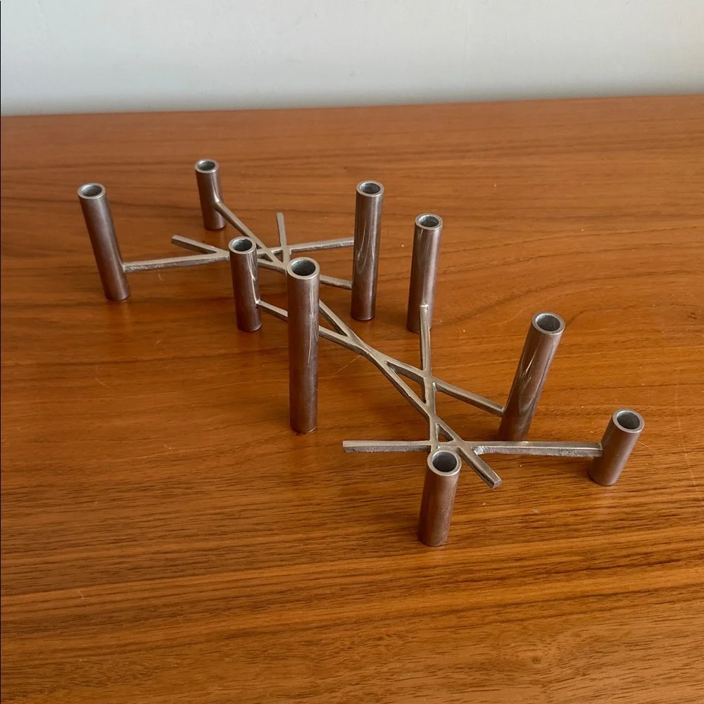 West Elm Modern Silver mini candle holder